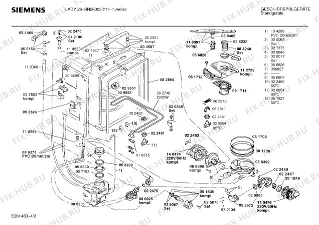 Схема №2 SN26303II с изображением Водораспределительный контейнер Siemens 00118789