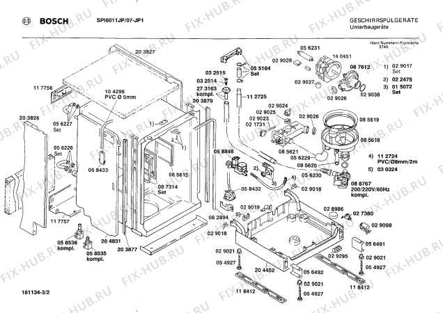 Взрыв-схема посудомоечной машины Bosch SPI6011JP - Схема узла 02