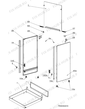 Взрыв-схема плиты (духовки) Aeg Electrolux 11365GM-M - Схема узла Housing 001