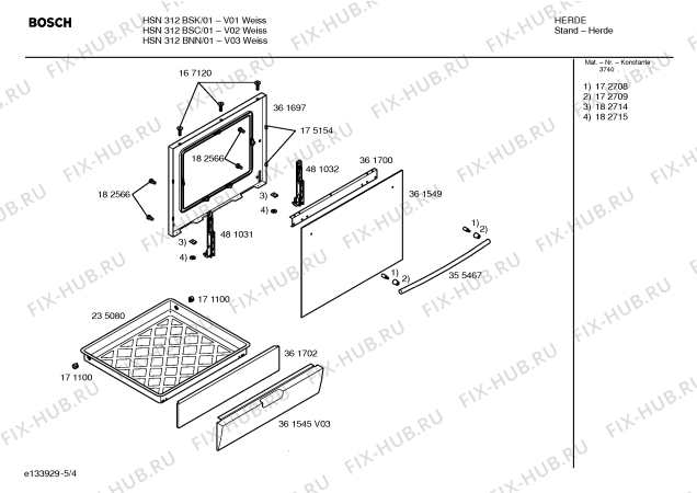 Взрыв-схема плиты (духовки) Bosch HSN312BNN - Схема узла 04