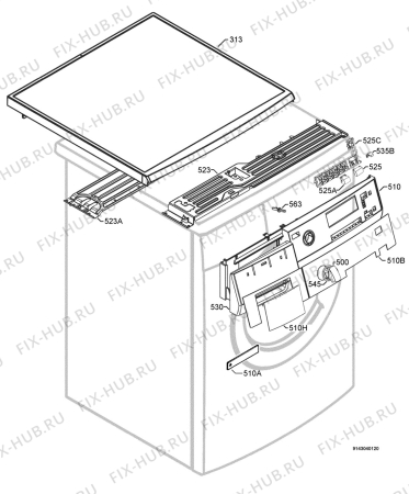 Взрыв-схема стиральной машины Aeg Electrolux L72850M - Схема узла Command panel 037
