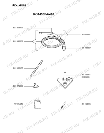 Взрыв-схема пылесоса Rowenta RO1438FA/410 - Схема узла DP002877.7P2