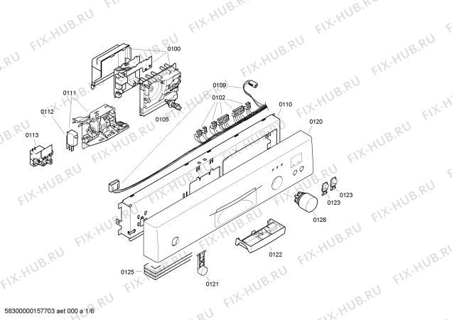 Схема №3 VVD54S03EU с изображением Передняя панель для посудомоечной машины Bosch 00706325