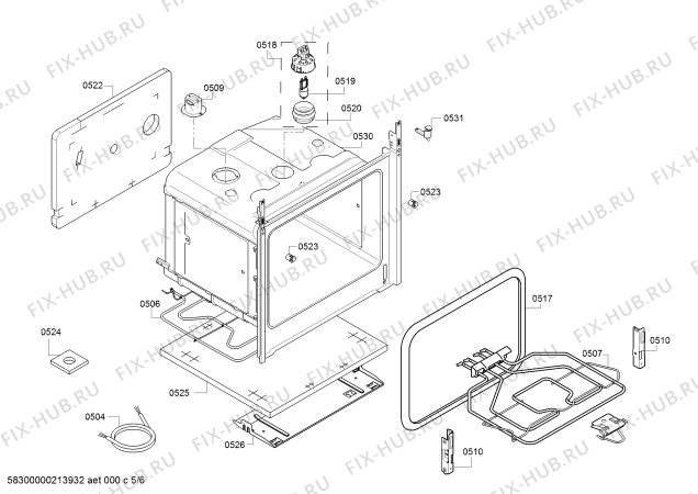 Взрыв-схема плиты (духовки) Bosch HKA054020U - Схема узла 05