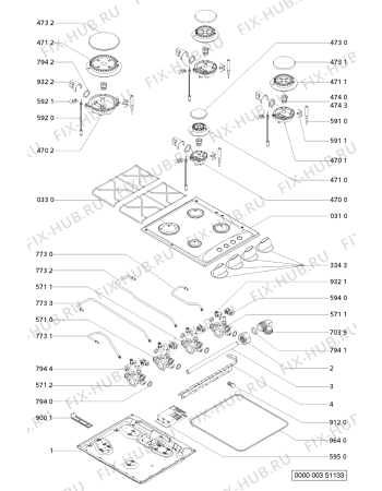 Схема №1 AKM 242/WH с изображением Втулка для электропечи Whirlpool 481944238815