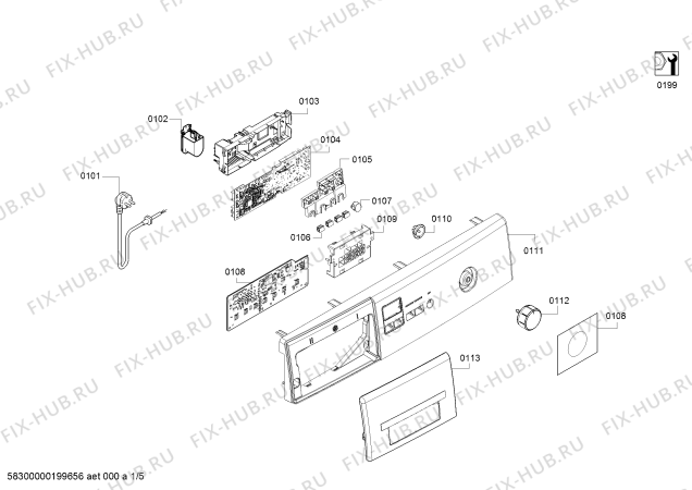 Схема №2 1KWF61418C KWF61418CH с изображением Наклейка для стиралки Bosch 10003153