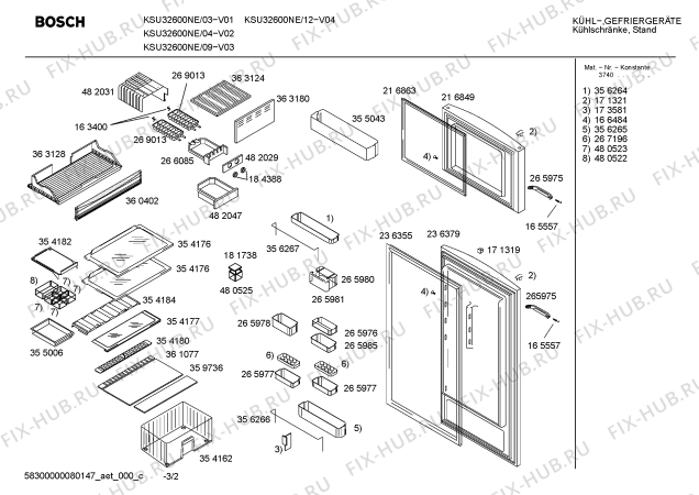 Взрыв-схема холодильника Bosch KSU32600NE - Схема узла 02