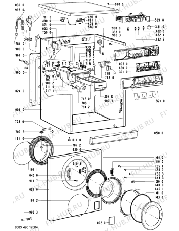 Схема №2 WAS 4550-ROK с изображением Рамка для стиральной машины Whirlpool 481244010478