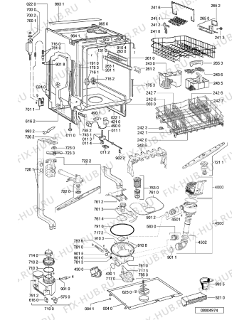 Взрыв-схема посудомоечной машины Whirlpool ADG 986 NB - Схема узла