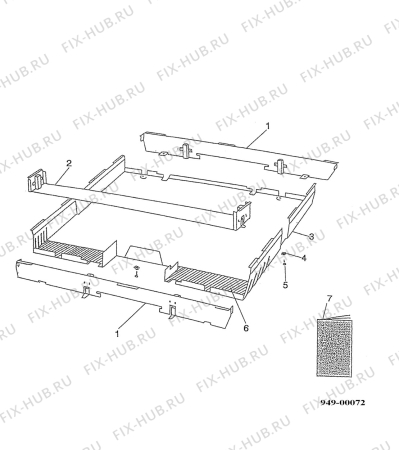 Взрыв-схема плиты (духовки) Electrolux EHP631X - Схема узла Housing 001