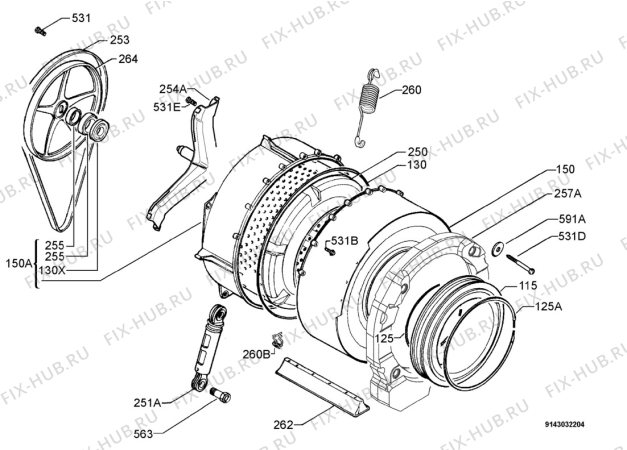 Взрыв-схема стиральной машины Privileg 237296_20568 - Схема узла Functional parts 267