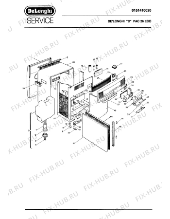 Схема №2 PAC 26ECO с изображением Крышечка для кондиционера DELONGHI 592458