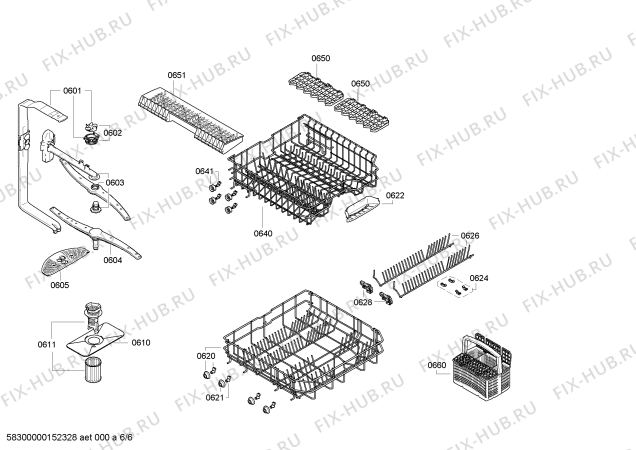 Схема №3 SMS50M42EU с изображением Столешница для посудомоечной машины Bosch 00682467