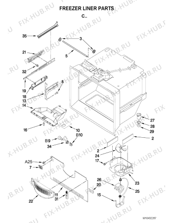 Схема №4 5GFC20PRYA с изображением Рамка для холодильной камеры Whirlpool 482000006750