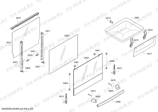 Схема №2 HC422210 с изображением Стеклокерамика для духового шкафа Siemens 00688721