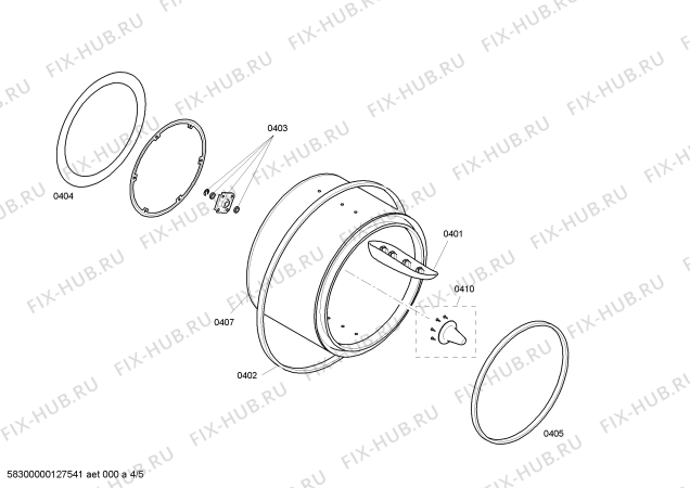 Схема №1 WTV74103GB с изображением Задняя часть корпуса для сушилки Siemens 00245947