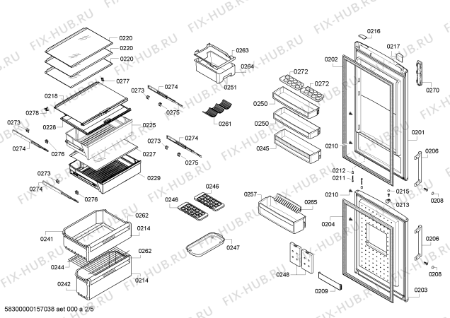 Схема №2 BD5710ANFI с изображением Дверь морозильной камеры для холодильной камеры Bosch 00686896