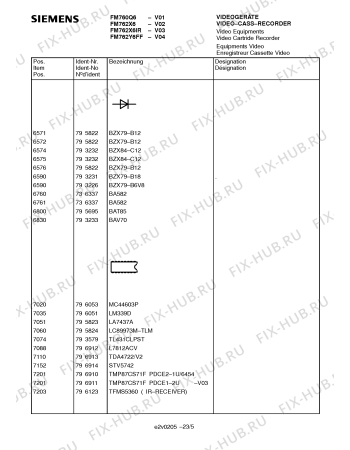 Схема №15 FM762Y6FF с изображением Инструкция по эксплуатации для телевизора Siemens 00531332