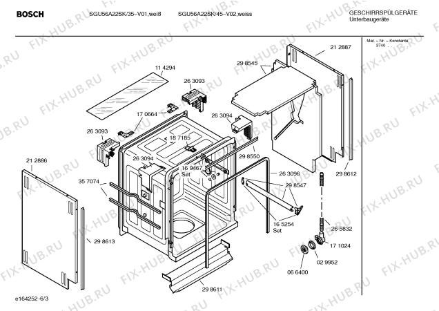 Взрыв-схема посудомоечной машины Bosch SGU56A22SK - Схема узла 03