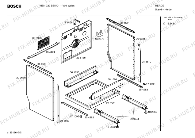 Схема №3 HSN722BSK с изображением Инструкция по эксплуатации для духового шкафа Bosch 00587915