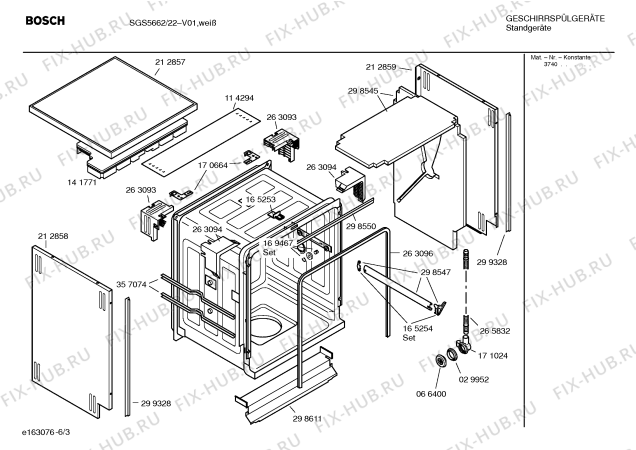 Взрыв-схема посудомоечной машины Bosch SGS5662 - Схема узла 03