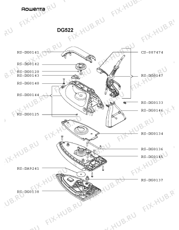 Схема №2 DG532 с изображением Провод для электроутюга Rowenta RS-DG0147