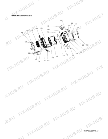 Схема №3 AWG/BM 7081 S с изображением Запчасть для стиральной машины Whirlpool 482000019809