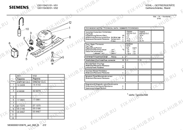 Схема №2 GS11S421 с изображением Инструкция по эксплуатации для холодильника Siemens 00593696