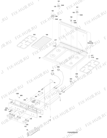 Взрыв-схема плиты (духовки) Zoppas PBG960GW - Схема узла Section 1