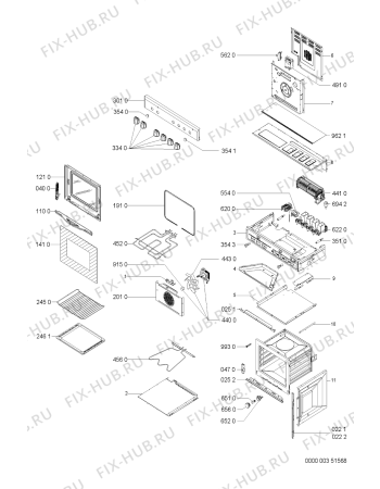 Схема №1 AKL826/WH с изображением Панель для духового шкафа Whirlpool 481245319523