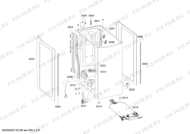 Схема №2 WOT20321IT с изображением Панель управления для стиралки Bosch 00671283