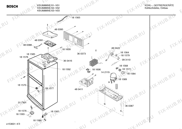 Схема №1 KSU6886NE с изображением Контейнер для овощей для холодильной камеры Bosch 00216722