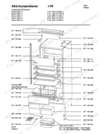 Взрыв-схема холодильника Aeg S2339-4 I - Схема узла Housing 001