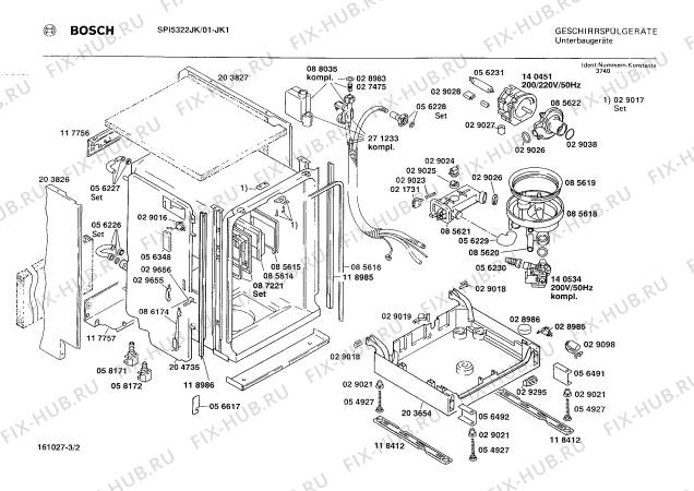 Взрыв-схема посудомоечной машины Bosch SPI5322JK - Схема узла 02