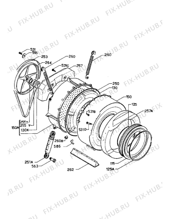 Взрыв-схема стиральной машины Zanussi ZF1212C - Схема узла Tub and drum