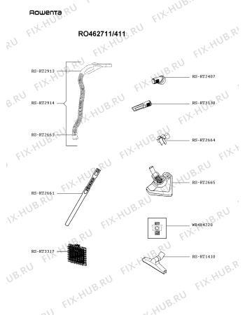 Взрыв-схема пылесоса Rowenta RO462711/411 - Схема узла YP003884.2P2