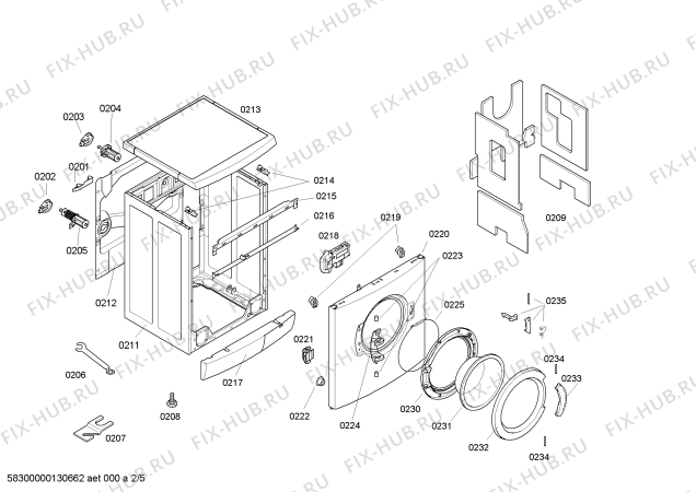 Взрыв-схема стиральной машины Bosch WAE28191 Bosch Maxx 6 - Схема узла 02