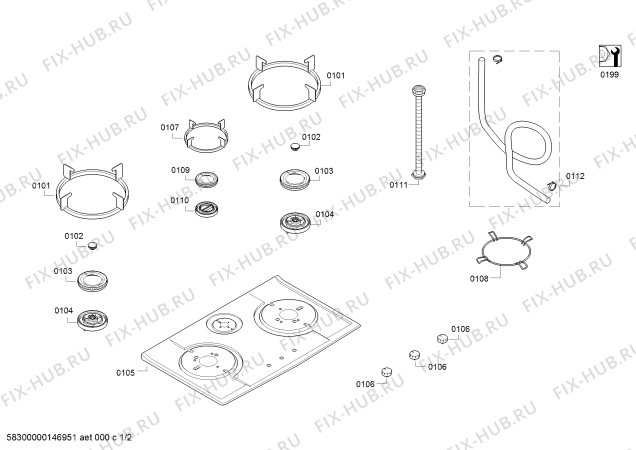 Схема №1 PBD7351MP с изображением Скоба для плиты (духовки) Bosch 11007035