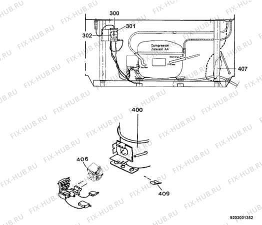 Взрыв-схема холодильника Electrolux CB425GL  3 - Схема узла Cooling system 017