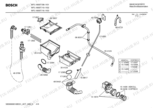 Взрыв-схема стиральной машины Bosch WFL1660IT Maxx WFL 1660 - Схема узла 04