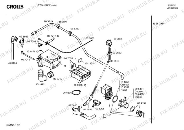 Схема №2 RT9813R Crolls RT9813R с изображением Кабель для стиралки Bosch 00209795