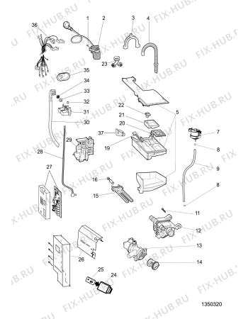 Взрыв-схема стиральной машины Indesit NWSP61051GR (F089104) - Схема узла