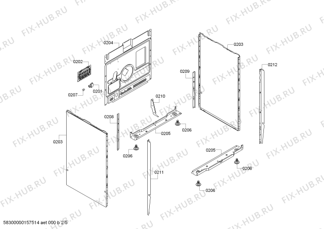 Схема №1 PHCB154254 с изображением Стеклокерамика для электропечи Bosch 00710753