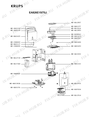 Схема №1 EA826E30/70J с изображением Блок управления для кофеварки (кофемашины) Krups MS-5884002