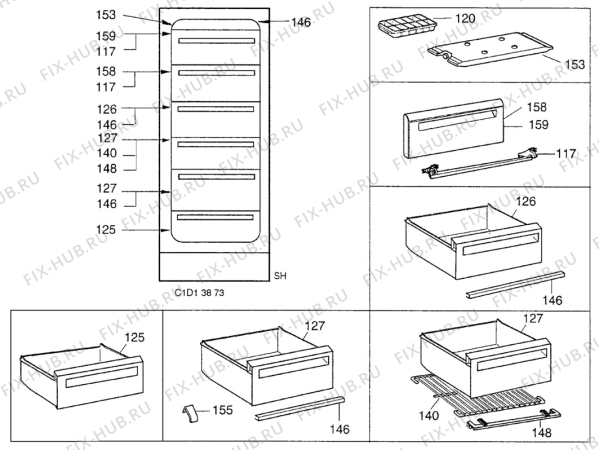 Взрыв-схема холодильника Arthurmartinelux AU7710C - Схема узла Accessories Refrigerator