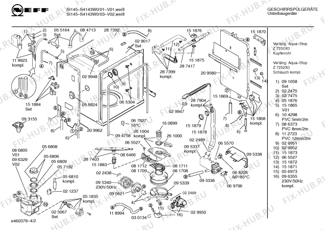 Схема №2 S4142W2 SI45B с изображением Рамка для посудомоечной машины Bosch 00092040