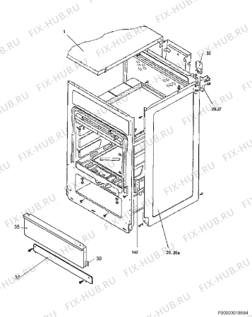 Взрыв-схема плиты (духовки) Zanussi ZCG051GW - Схема узла Housing 001