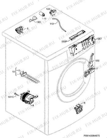 Взрыв-схема стиральной машины Rex RWF127119W - Схема узла Electrical equipment 268