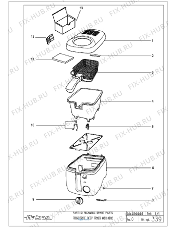Схема №1 DEEP FRYER 4600 с изображением Электропредохранитель для тостера (фритюрницы) ARIETE AT6196001100