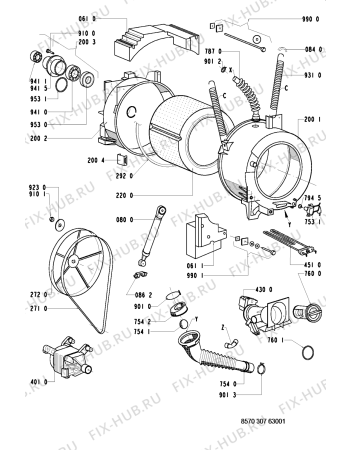 Схема №1 AWM 307/3 с изображением Обшивка для стиральной машины Whirlpool 481245210012